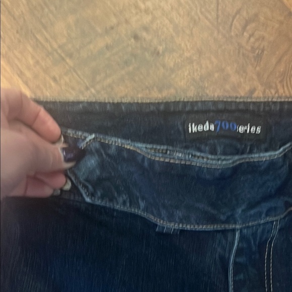 Y2K Ikeda Wide Leg Jeans with Classic Design - Picture 4 of 8